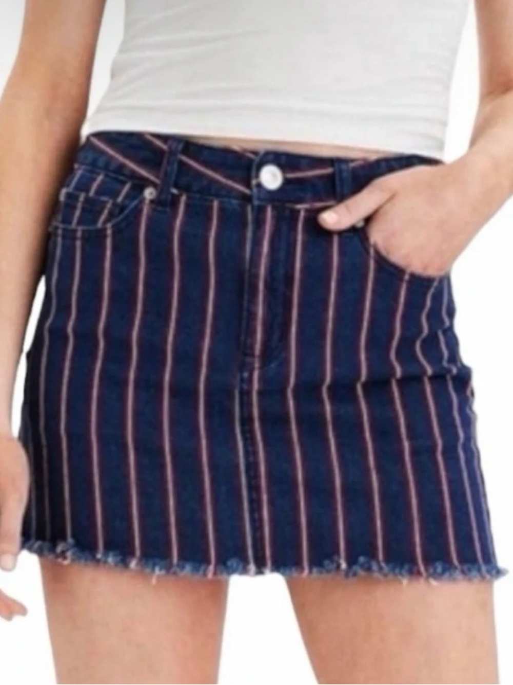 American Eagle High Rise Striped Women’s Mini Skirt - Size 8 Regular- NEW